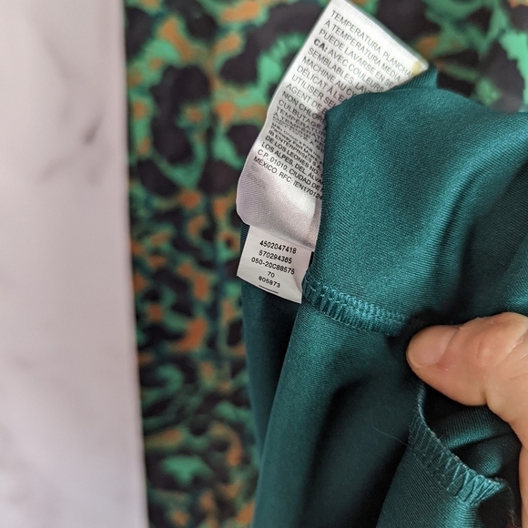 Chicos Leopard Print Dress Green Tank Size 0 Small 4 High Low Hem Animal Midi - Picture 9 of 14